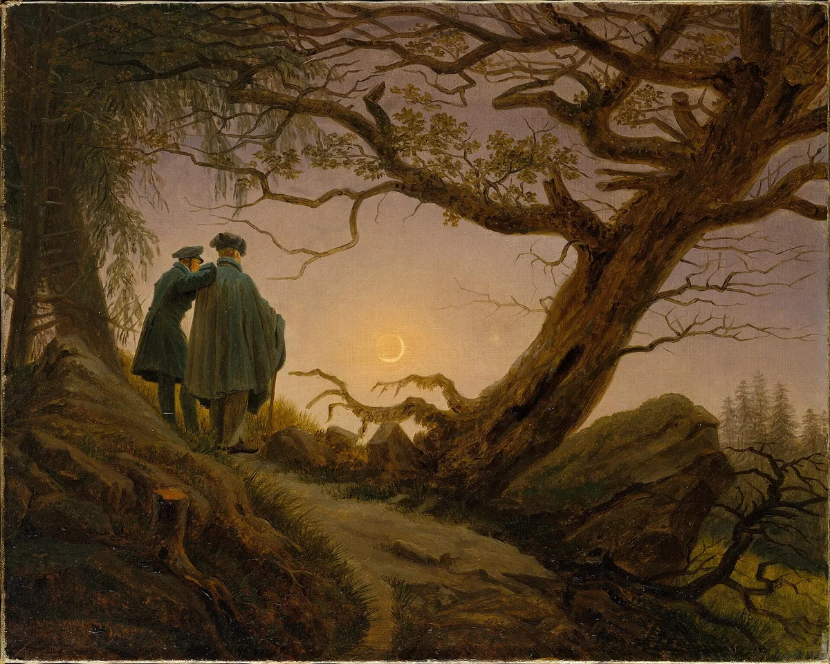 Critico's composition overlay applied to a student painting — the rule-of-thirds grid makes immediately visible where the focal point sits relative to the strong intersection points.